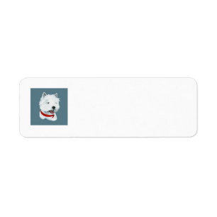 Etiqueta de dirección de regreso Westie