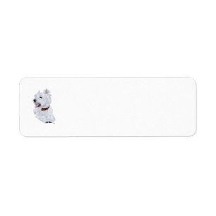Etiqueta de dirección de regreso Westie
