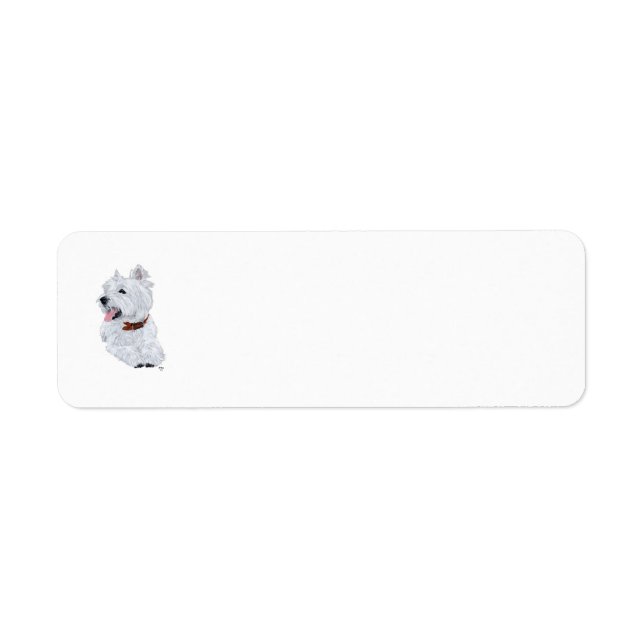 Etiqueta de dirección de regreso Westie (Frente)