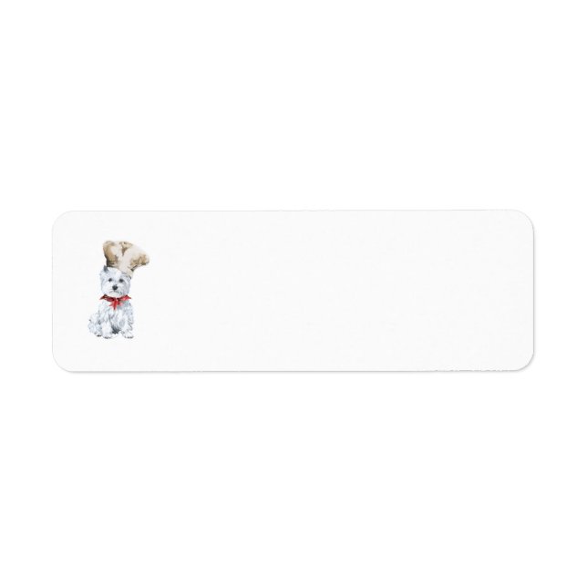 Etiqueta de dirección de regreso Westie Chef (Frente)