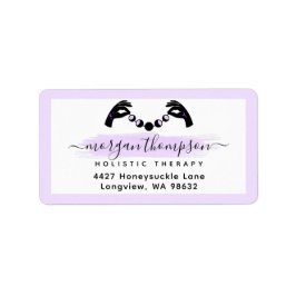 Etiqueta de dirección de Reiki para manos y lunas