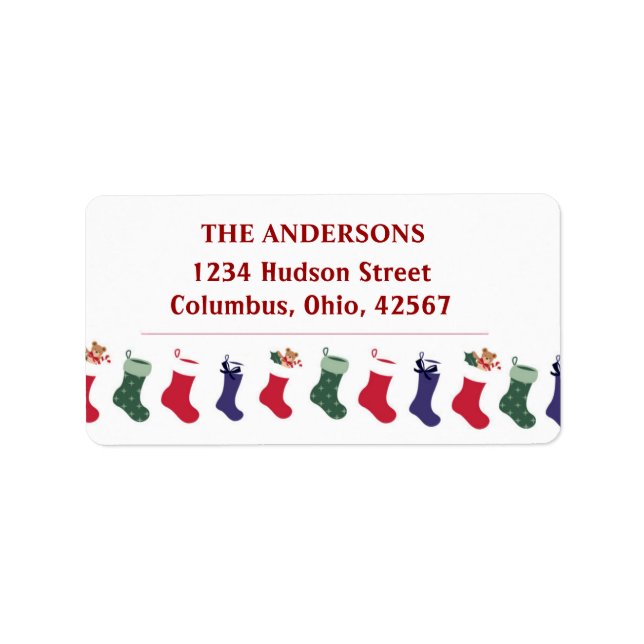 Etiqueta de dirección de reservas de días festivos (Frente)