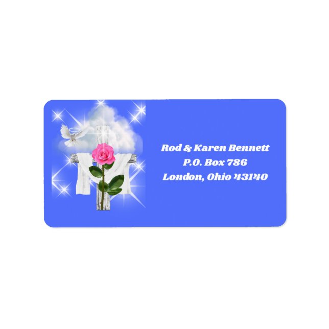 Etiqueta de dirección de resurrección azul (Frente)