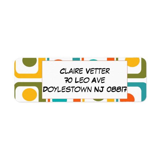 Etiqueta de dirección de retorno (Frente)