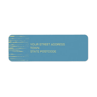 Etiqueta de dirección de retorno azul de acero