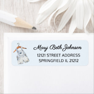 Etiqueta de dirección de retorno azul de Baby Show