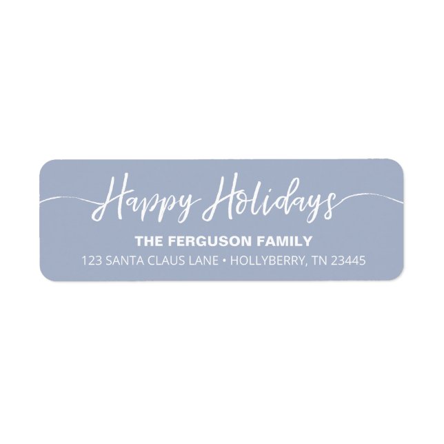 Etiqueta de dirección de retorno azul del script d (Frente)