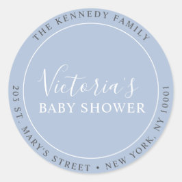 Etiqueta de dirección de retorno azul turbio y mod