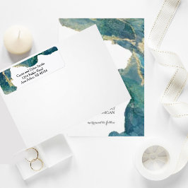 Etiqueta de dirección de retorno de acuarela de co