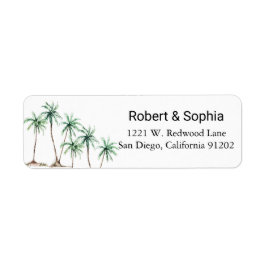 Etiqueta de dirección de retorno de árbol de palma
