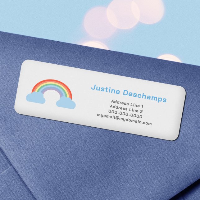 Etiqueta de dirección de retorno de arcoiris de Pa (Pastel Rainbow Return Address Label)