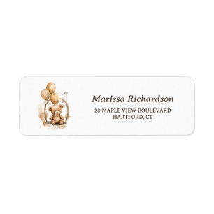 Etiqueta de dirección de retorno de Baby Shower de