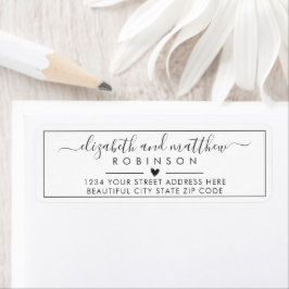 Etiqueta de dirección de retorno de Boda de script
