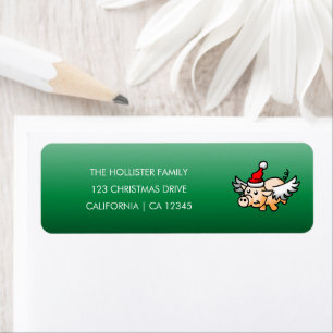 Etiqueta de dirección de retorno de cerdo de Navid