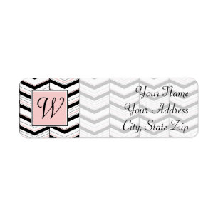 Etiqueta de dirección de retorno de chevron blanco