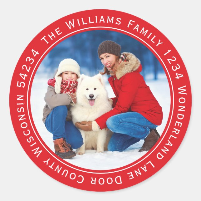 Etiqueta de dirección de retorno de círculo de fot (Anverso)