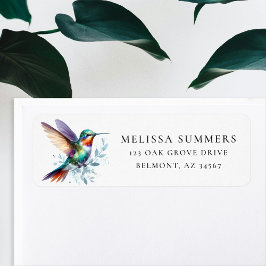 Etiqueta de dirección de retorno de Colibrí Colori