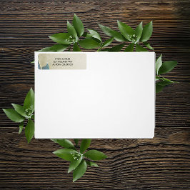 Etiqueta de dirección de retorno de color de agua 