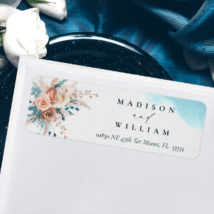 Etiqueta de dirección de retorno de color de agua