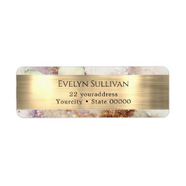 Etiqueta de dirección de retorno de color de agua