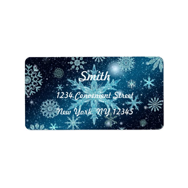 Etiqueta de dirección de retorno de copos de nieve (Frente)