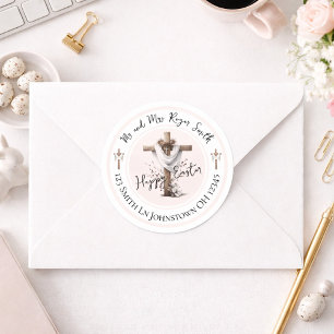 Etiqueta de dirección de retorno de Cruz de Pascua