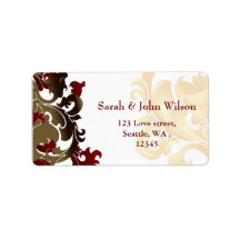 etiqueta de dirección de retorno de elegancia de o