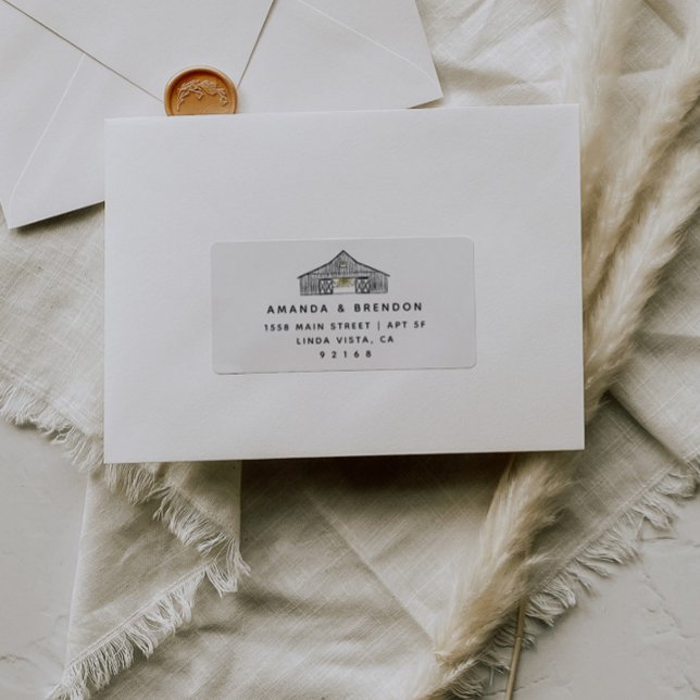 Etiqueta de dirección de retorno de elegante Barn  (Subido por el creador)