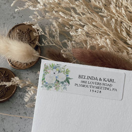 Etiqueta de dirección de retorno de eucalipto trop