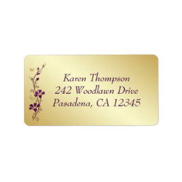 Etiqueta de dirección de retorno de floral de mari