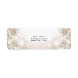 Etiqueta de dirección de retorno de flores blancas