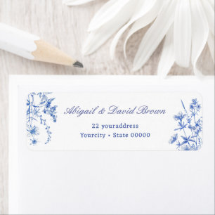 Etiqueta de dirección de retorno de flores silvest