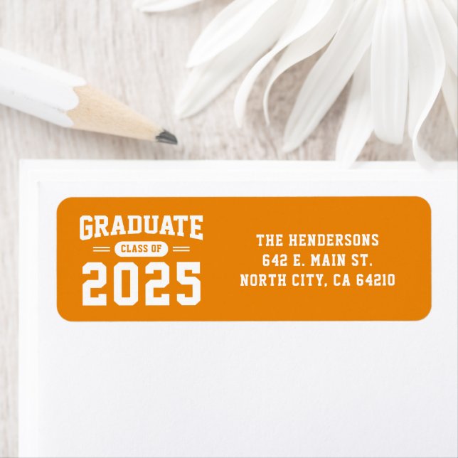 Etiqueta de dirección de retorno de graduación de  (In situ)