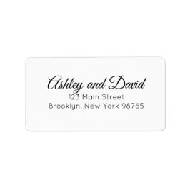 Etiqueta de dirección de retorno de guión elegante