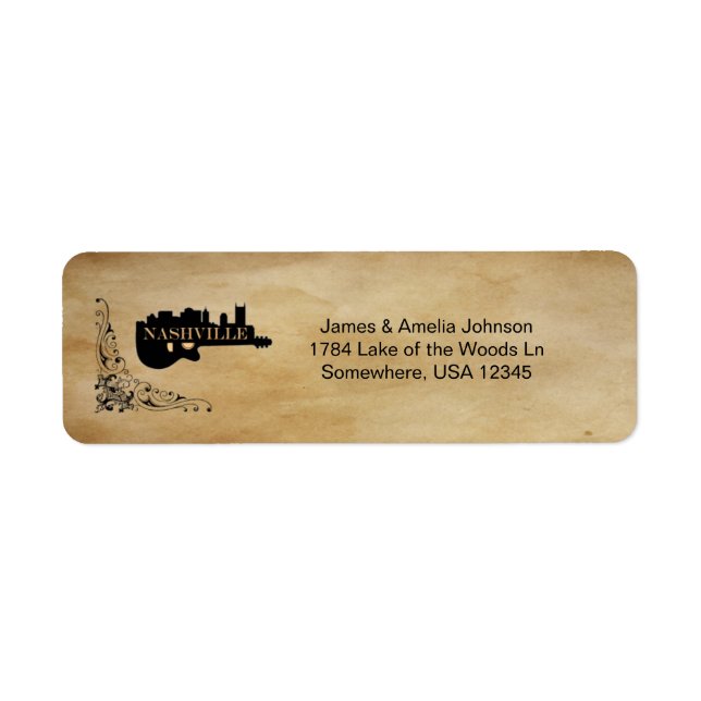 Etiqueta de dirección de retorno de guitarra de Na (Frente)