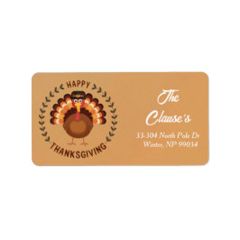 Etiqueta de dirección de retorno de Happy Thankend