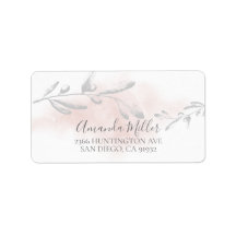 Etiqueta de dirección de retorno de hoja de agua