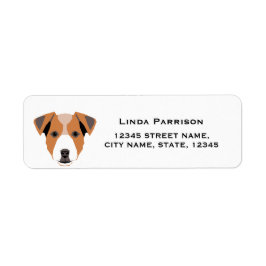 etiqueta de dirección de retorno de jack russell t