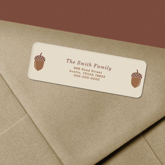 Etiqueta de dirección de retorno de maíz (Acorn Return Address Label)