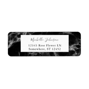 Etiqueta de dirección de retorno de Marble negro 2