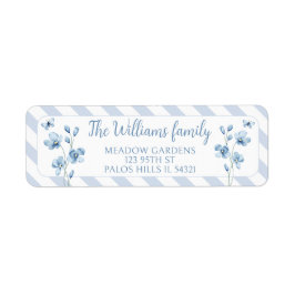 Etiqueta de dirección de retorno de mariposa flora