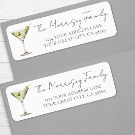 Etiqueta de dirección de retorno de Martini