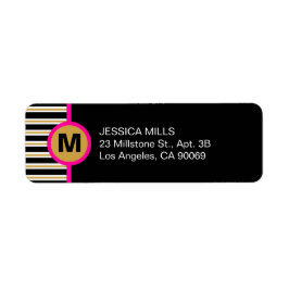 Etiqueta de dirección de retorno de monograma de b