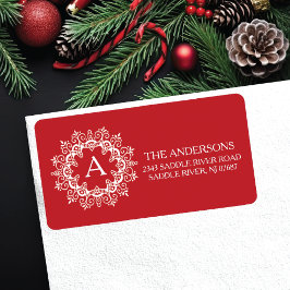 Etiqueta de dirección de retorno de monograma de m