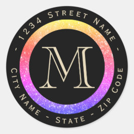 Etiqueta de dirección de retorno de monograma de P