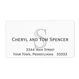 Etiqueta de dirección de retorno de monograma fáci