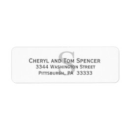 Etiqueta de dirección de retorno de monograma simp