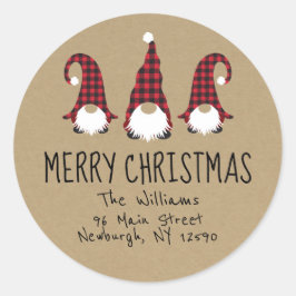 Etiqueta de dirección de retorno de navidad de Gno