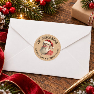 Etiqueta de dirección de retorno de Navidad de San