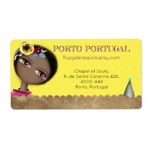 Etiqueta de dirección de retorno de Oporto Portuga